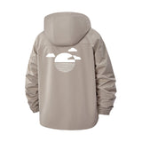 Minimalist Sunset Unisex Full-Zip Printed Waterproof Hooded Windbreaker