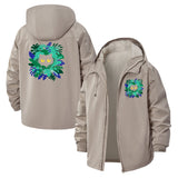 Hidden Cat in Jungle Unisex Full-Zip Printed Waterproof Hooded Windbreaker