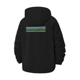 Mountain Stripe Graphic Unisex Full-Zip Printed Waterproof Hooded Windbreaker