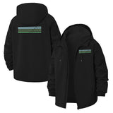 Mountain Stripe Graphic Unisex Full-Zip Printed Waterproof Hooded Windbreaker