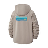 Minimal Sunset Waves Unisex Full-Zip Printed Waterproof Hooded Windbreaker