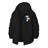 Glitch Mushroom Unisex Full-Zip Printed Waterproof Hooded Windbreaker