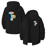 Glitch Mushroom Unisex Full-Zip Printed Waterproof Hooded Windbreaker