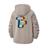 Glitch Mushroom Unisex Full-Zip Printed Waterproof Hooded Windbreaker