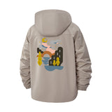 Abstract Night Landscape Unisex Full-Zip Printed Waterproof Hooded Windbreaker