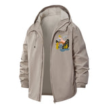 Abstract Night Landscape Unisex Full-Zip Printed Waterproof Hooded Windbreaker
