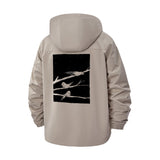 Minimalist Birds on Branches Unisex Full-Zip Printed Waterproof Hooded Windbreaker