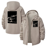 Minimalist Birds on Branches Unisex Full-Zip Printed Waterproof Hooded Windbreaker