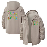 Nurture Nature Unisex Full-Zip Printed Waterproof Hooded Windbreaker