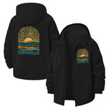 Sunrise Waves Unisex Full-Zip Printed Waterproof Hooded Windbreaker