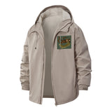 Playful Otter Art Unisex Full-Zip Printed Waterproof Hooded Windbreaker