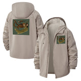 Playful Otter Art Unisex Full-Zip Printed Waterproof Hooded Windbreaker