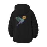Moonlit Bird Unisex Full-Zip Printed Waterproof Hooded Windbreaker