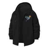 Moonlit Bird Unisex Full-Zip Printed Waterproof Hooded Windbreaker