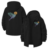 Moonlit Bird Unisex Full-Zip Printed Waterproof Hooded Windbreaker