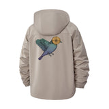 Moonlit Bird Unisex Full-Zip Printed Waterproof Hooded Windbreaker