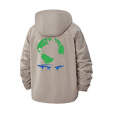 Melting Earth Unisex Full-Zip Printed Waterproof Hooded Windbreaker