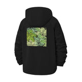 Tropical Leaf Pattern Unisex Full-Zip Printed Waterproof Hooded Windbreaker