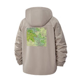Tropical Leaf Pattern Unisex Full-Zip Printed Waterproof Hooded Windbreaker