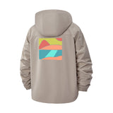Abstract Mountain Landscape Unisex Full-Zip Printed Waterproof Hooded Windbreaker