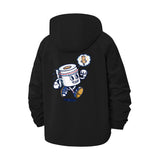 Cartoon Toilet Paper Character Unisex Full-Zip Printed Waterproof Hooded Windbreaker