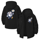 Cartoon Toilet Paper Character Unisex Full-Zip Printed Waterproof Hooded Windbreaker