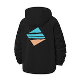 Abstract Geometric Unisex Full-Zip Printed Waterproof Hooded Windbreaker