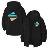 Abstract Geometric Unisex Full-Zip Printed Waterproof Hooded Windbreaker