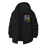 Colorful Floral Unisex Full-Zip Printed Waterproof Hooded Windbreaker
