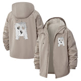 Ghost Face Bubble Print Unisex Full-Zip Printed Waterproof Hooded Windbreaker