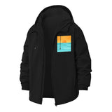 Modern Sunset Unisex Full-Zip Printed Waterproof Hooded Windbreaker
