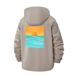 Modern Sunset Unisex Full-Zip Printed Waterproof Hooded Windbreaker