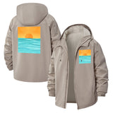 Modern Sunset Unisex Full-Zip Printed Waterproof Hooded Windbreaker