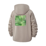 Tropical Palm Leaves Unisex Full-Zip Printed Waterproof Hooded Windbreaker