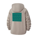 Botanical Leaf Pattern Unisex Full-Zip Printed Waterproof Hooded Windbreaker