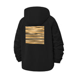 Abstract Line Art Unisex Full-Zip Printed Waterproof Hooded Windbreaker