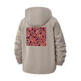 Leaf Motif Unisex Full-Zip Printed Waterproof Hooded Windbreaker