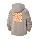 Retro Daisy Floral Unisex Full-Zip Printed Waterproof Hooded Windbreaker