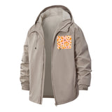 Retro Daisy Floral Unisex Full-Zip Printed Waterproof Hooded Windbreaker