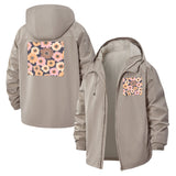 Daisy Blossom Unisex Full-Zip Printed Waterproof Hooded Windbreaker