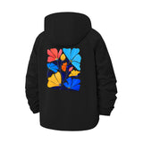 Bold Botanical Art Unisex Full-Zip Printed Waterproof Hooded Windbreaker