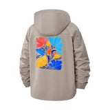 Bold Botanical Art Unisex Full-Zip Printed Waterproof Hooded Windbreaker