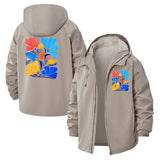 Bold Botanical Art Unisex Full-Zip Printed Waterproof Hooded Windbreaker