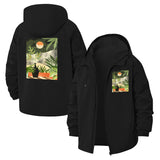 Sunset Botanical Cat Unisex Full-Zip Printed Waterproof Hooded Windbreaker