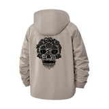 Floral Skull Unisex Full-Zip Printed Waterproof Hooded Windbreaker