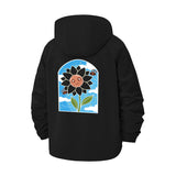 Smiling Sunflower Unisex Full-Zip Printed Waterproof Hooded Windbreaker