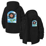 Smiling Sunflower Unisex Full-Zip Printed Waterproof Hooded Windbreaker