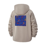Abstract Botanical Ferns Unisex Full-Zip Printed Waterproof Hooded Windbreaker
