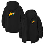Cartoon Faucet Motif Unisex Full-Zip Printed Waterproof Hooded Windbreaker
