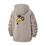 Cartoon Faucet Motif Unisex Full-Zip Printed Waterproof Hooded Windbreaker